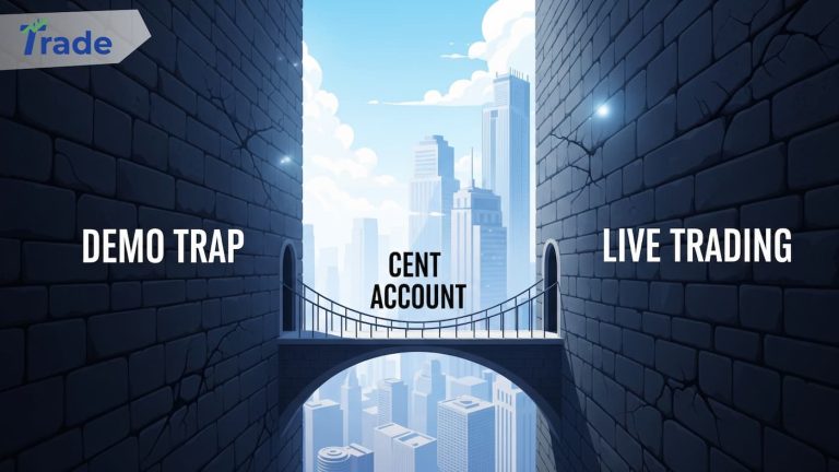 Promotional banner for Forex Cent Accounts illustrating the concept of converting small change into significant capital.