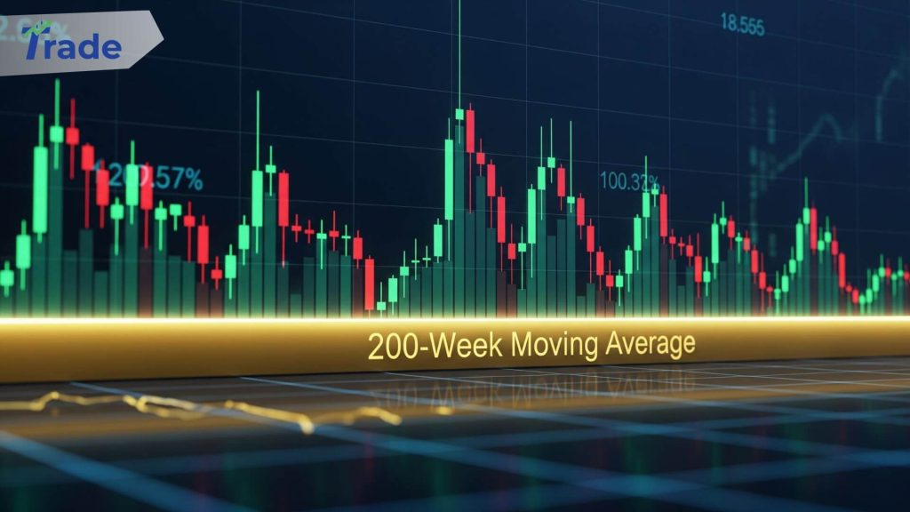 Chart illustrating a chaotic crypto market with sharp price spikes (whipsaws) and a smooth moving average line, demonstrating the need for indicator smoothing.